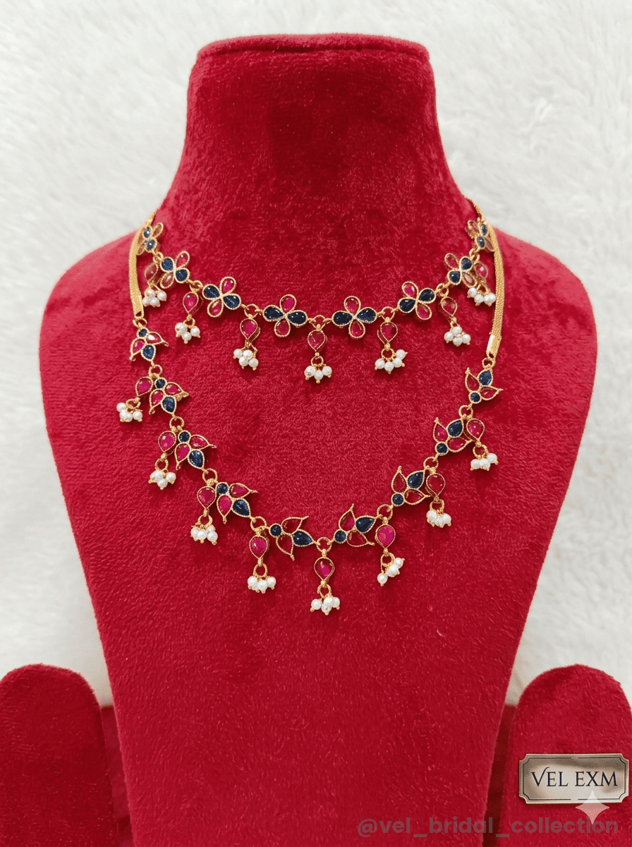 Blue & Ruby necklace set