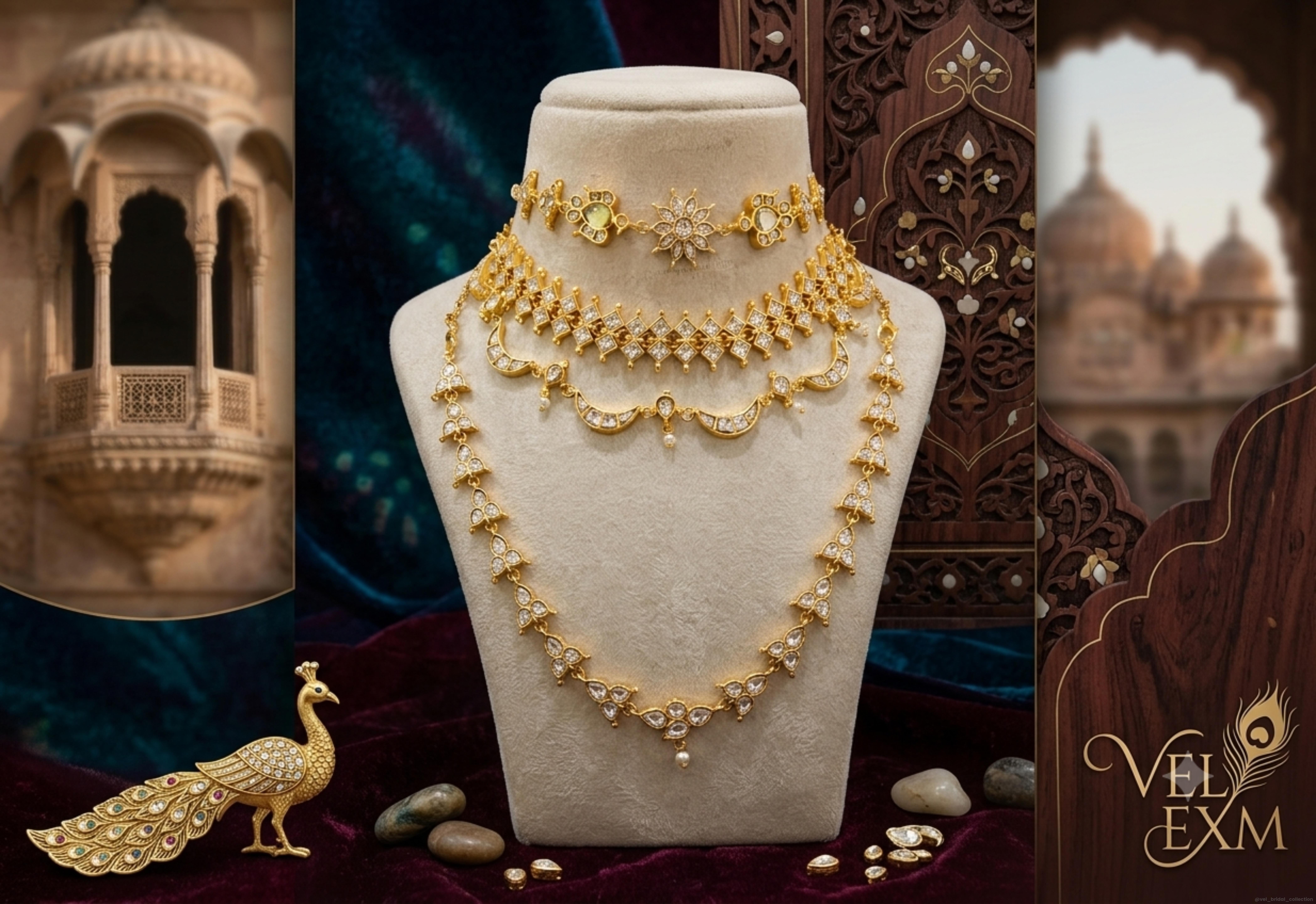 A layered bridal necklace set