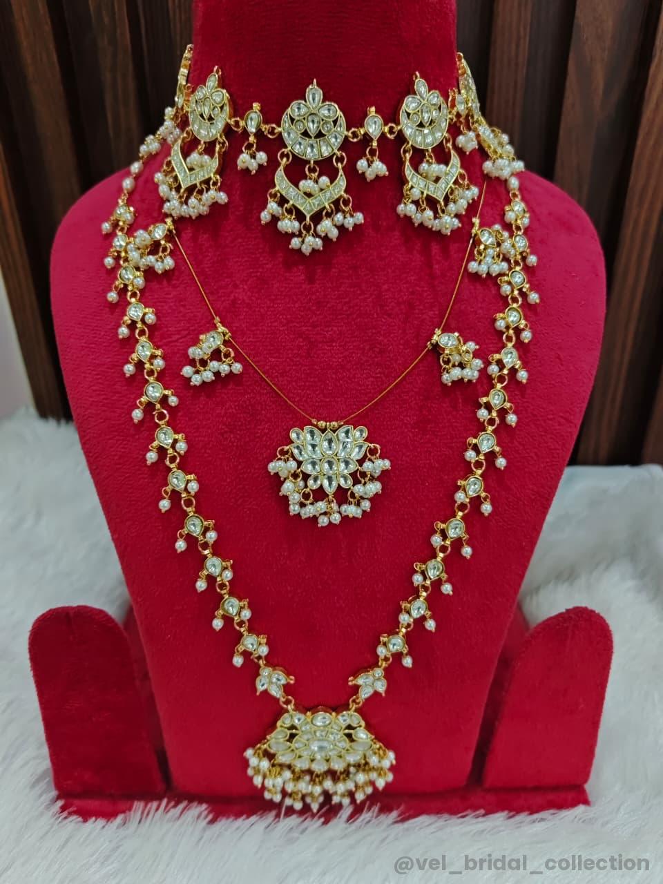 Classic White Jadau Kundan bridal set