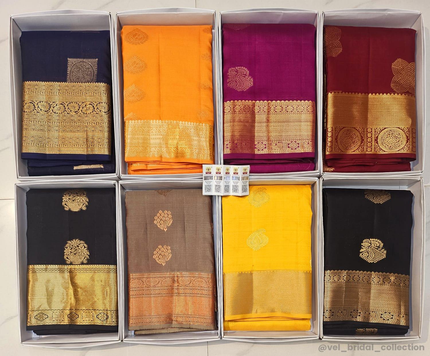 KANCHIPURAM PURE SILK IN FANCY GAP BORDER SAREES