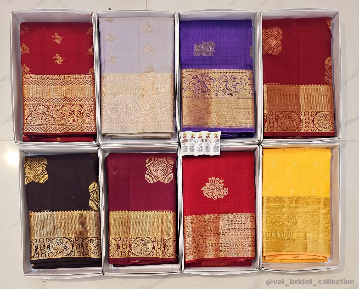 KANCHIPURAM PURE SILK IN FANCY GAP BORDER SAREES