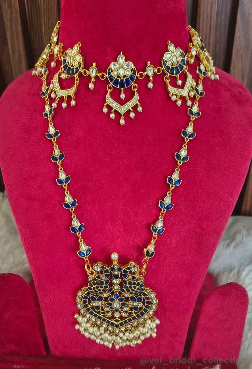 Royal Blue Kundan Jadau set