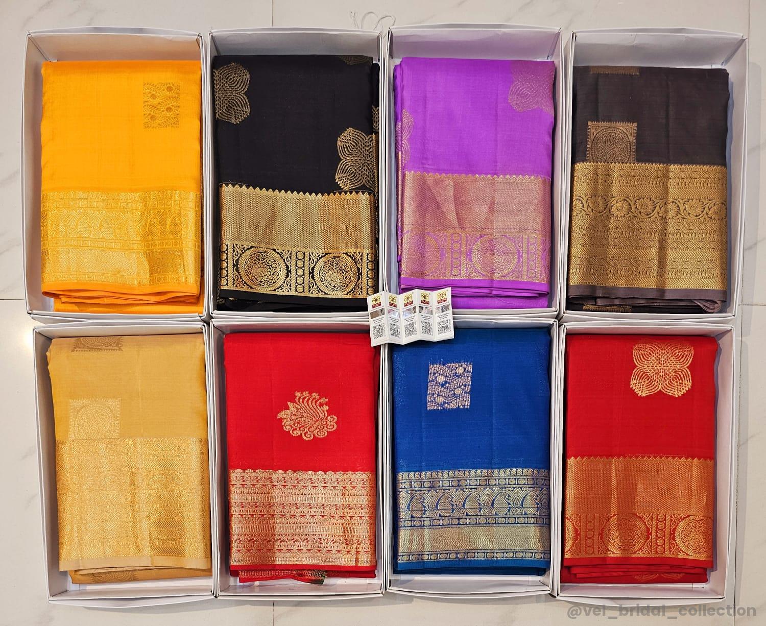 KANCHIPURAM PURE SILK IN FANCY GAP BORDER SAREES