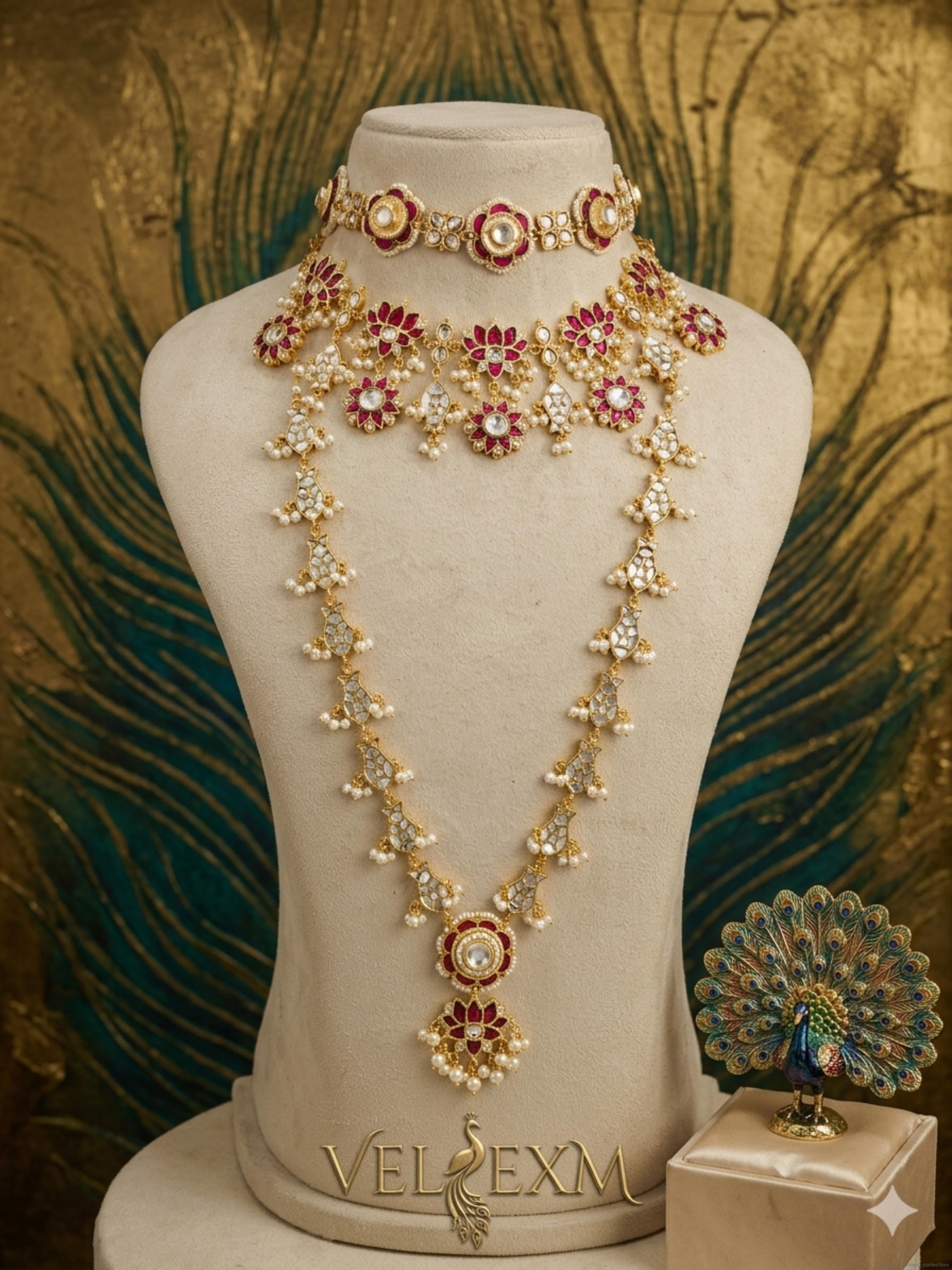 Pink ruby lotus motifs full set
