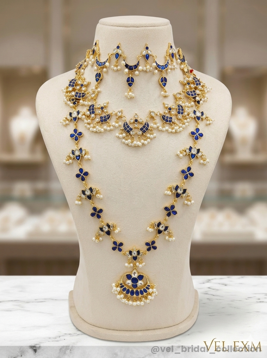 Persian Blue Kundan Semi-Bridal Set