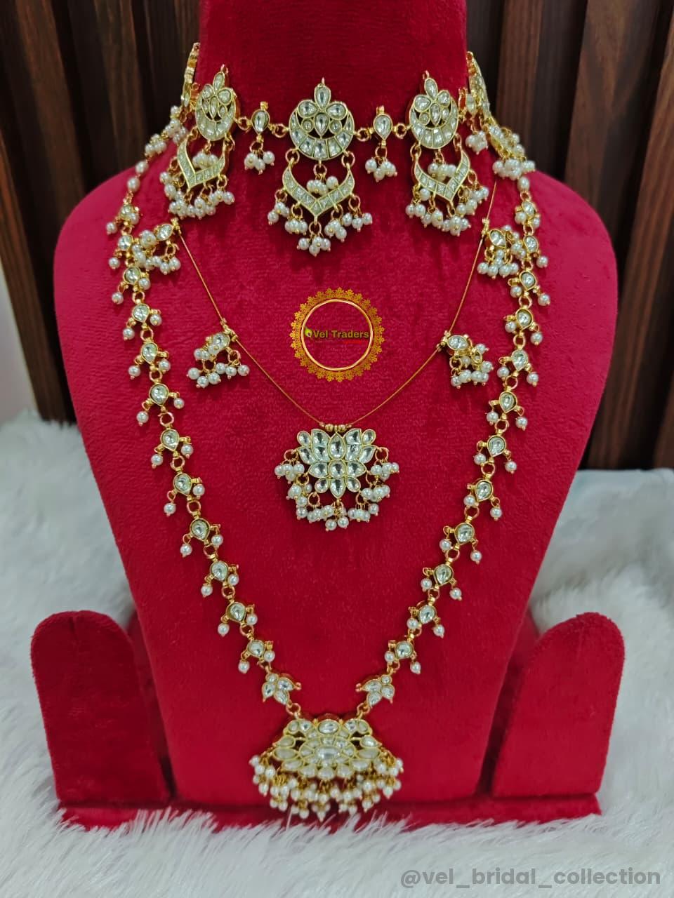 Classic White Jadau Kundan bridal set